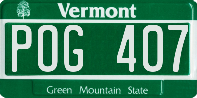 VT license plate POG407