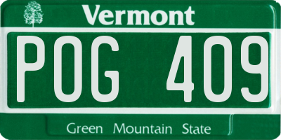 VT license plate POG409