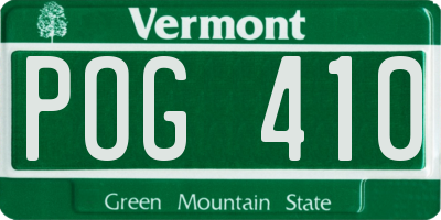 VT license plate POG410