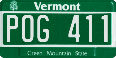 VT license plate POG411
