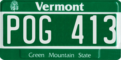 VT license plate POG413