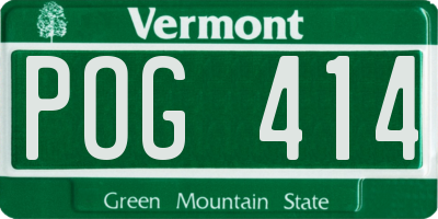 VT license plate POG414