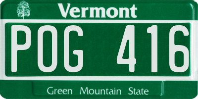 VT license plate POG416