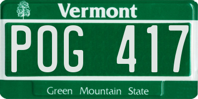VT license plate POG417