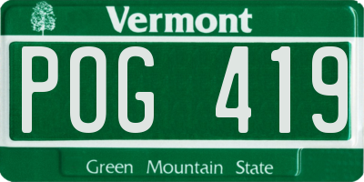 VT license plate POG419