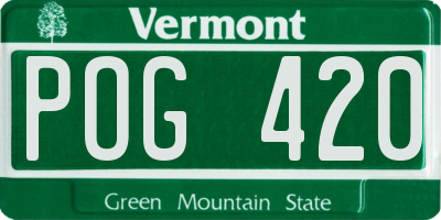 VT license plate POG420