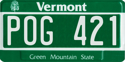 VT license plate POG421