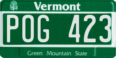 VT license plate POG423