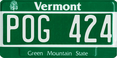 VT license plate POG424