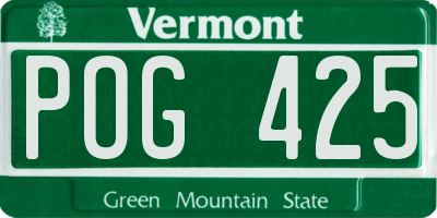 VT license plate POG425