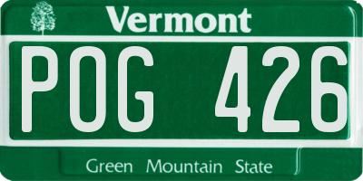 VT license plate POG426