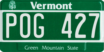 VT license plate POG427