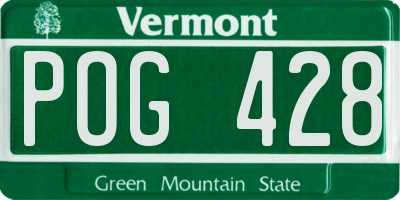 VT license plate POG428