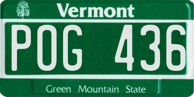 VT license plate POG436