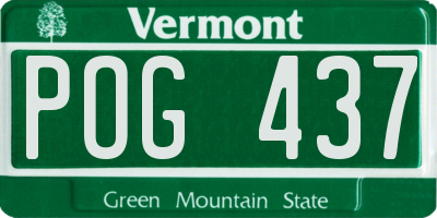 VT license plate POG437