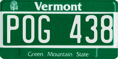 VT license plate POG438