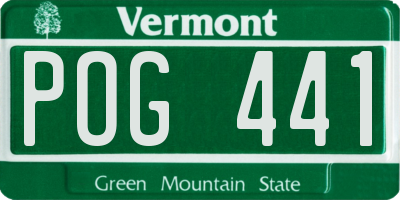 VT license plate POG441