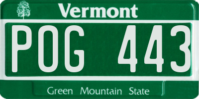 VT license plate POG443