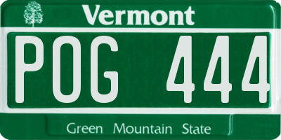 VT license plate POG444