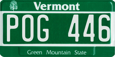 VT license plate POG446