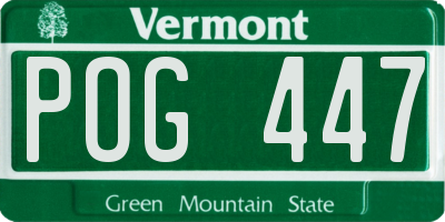 VT license plate POG447