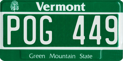 VT license plate POG449
