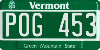 VT license plate POG453