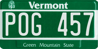 VT license plate POG457