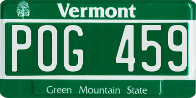 VT license plate POG459