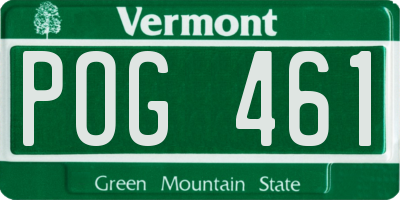 VT license plate POG461
