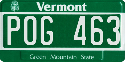 VT license plate POG463