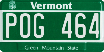VT license plate POG464