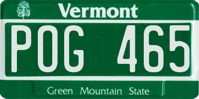 VT license plate POG465