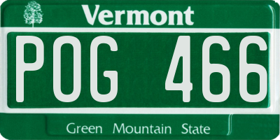 VT license plate POG466