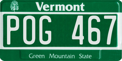 VT license plate POG467