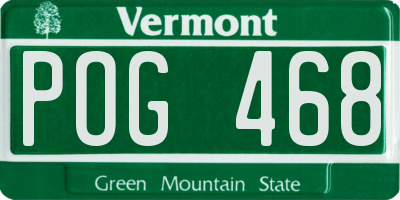 VT license plate POG468