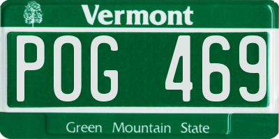 VT license plate POG469