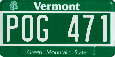 VT license plate POG471