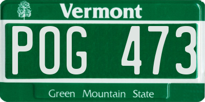 VT license plate POG473