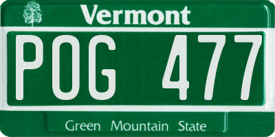 VT license plate POG477