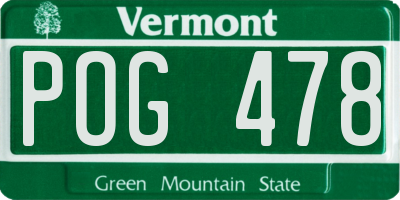 VT license plate POG478