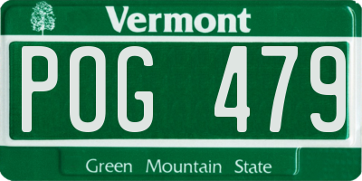 VT license plate POG479