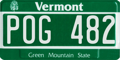 VT license plate POG482