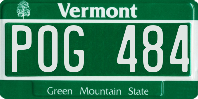 VT license plate POG484