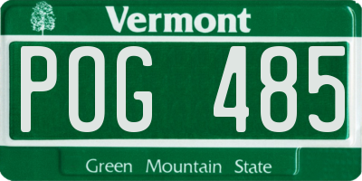 VT license plate POG485