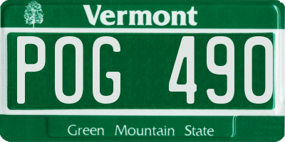 VT license plate POG490