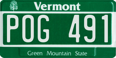 VT license plate POG491