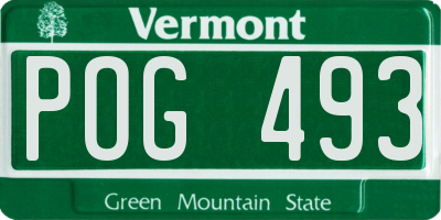 VT license plate POG493
