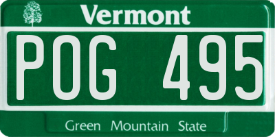 VT license plate POG495