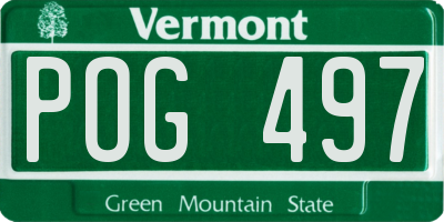 VT license plate POG497